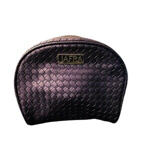 Jaffa Purple-Black Toiletry Bag 8 in width 9 inches height Cross Hatch Print